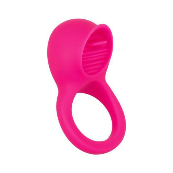 Teasing Tongue Enhancer Pink Vibrating Cock Ring