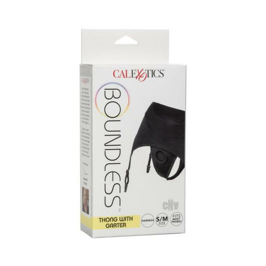 Boundless Thong w/Garter S/M - Black