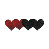 Stolen Kisses Hearts Pasties Red, Black 2 Pack
