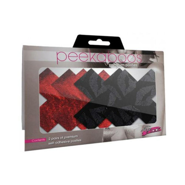 Stolen Kisses X Pasties Red, Black 2 Pack