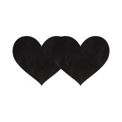 Black Satin Heart Shaped Pasties 2 Pack