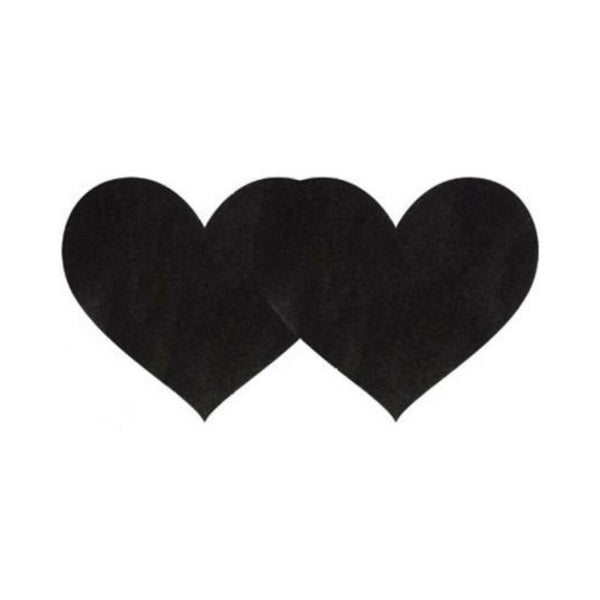 Black Satin Heart Shaped Pasties 2 Pack