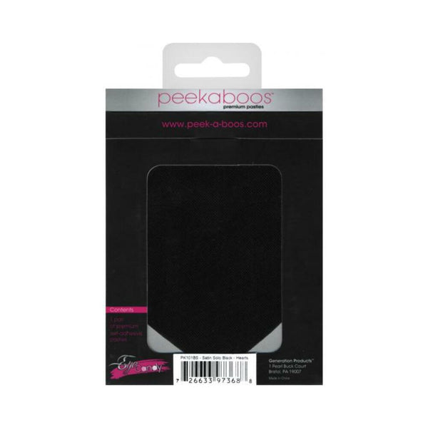 Black Satin Heart Shaped Pasties 2 Pack