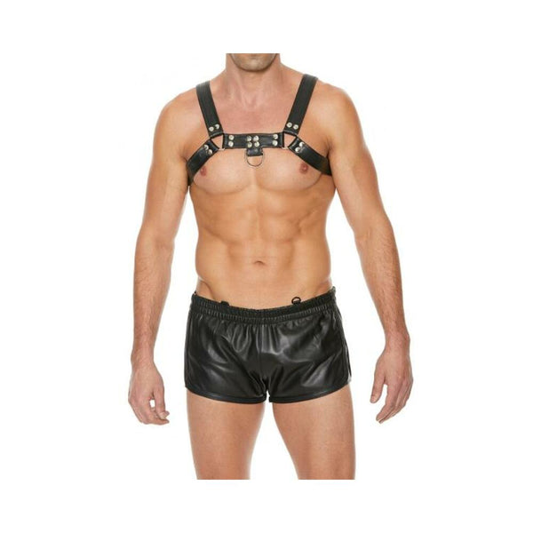 Shots Uomo Chest Bulldog Harness Large/xlarge - Black