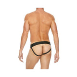 Premium Leather Zipper Front Jock S/m Black/blue