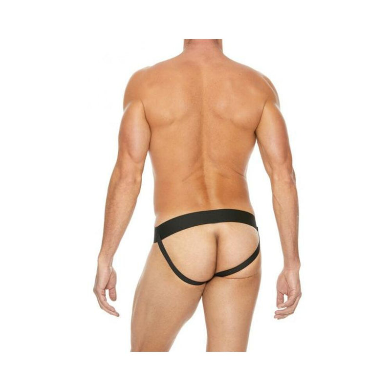 Premium Leather Zipper Front Jock S/m Black/blue