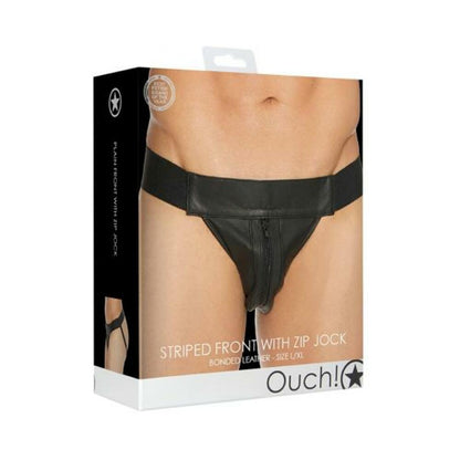 Ouch Jock Front Zip Black L/xl