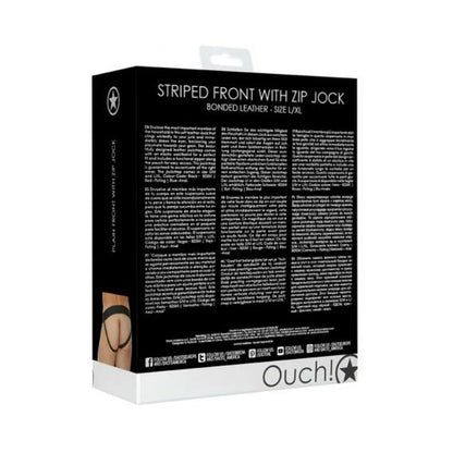 Ouch Jock Front Zip Black L/xl