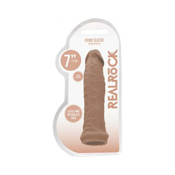 Real Rock Penis Extender - 7" - 17 Cm - Mocha