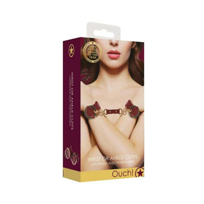 Ouch Halo Wrist & Ankle Cuffs Burgundy