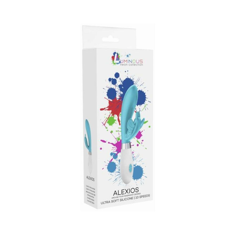 Luna Neon Alexios Ultra-soft Silicone Dual Stimulator Turquoise
