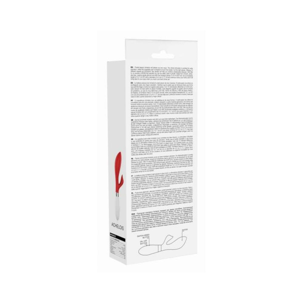 Luna Neon Achelois Ultra-soft Silicone Dual Stimulator Red
