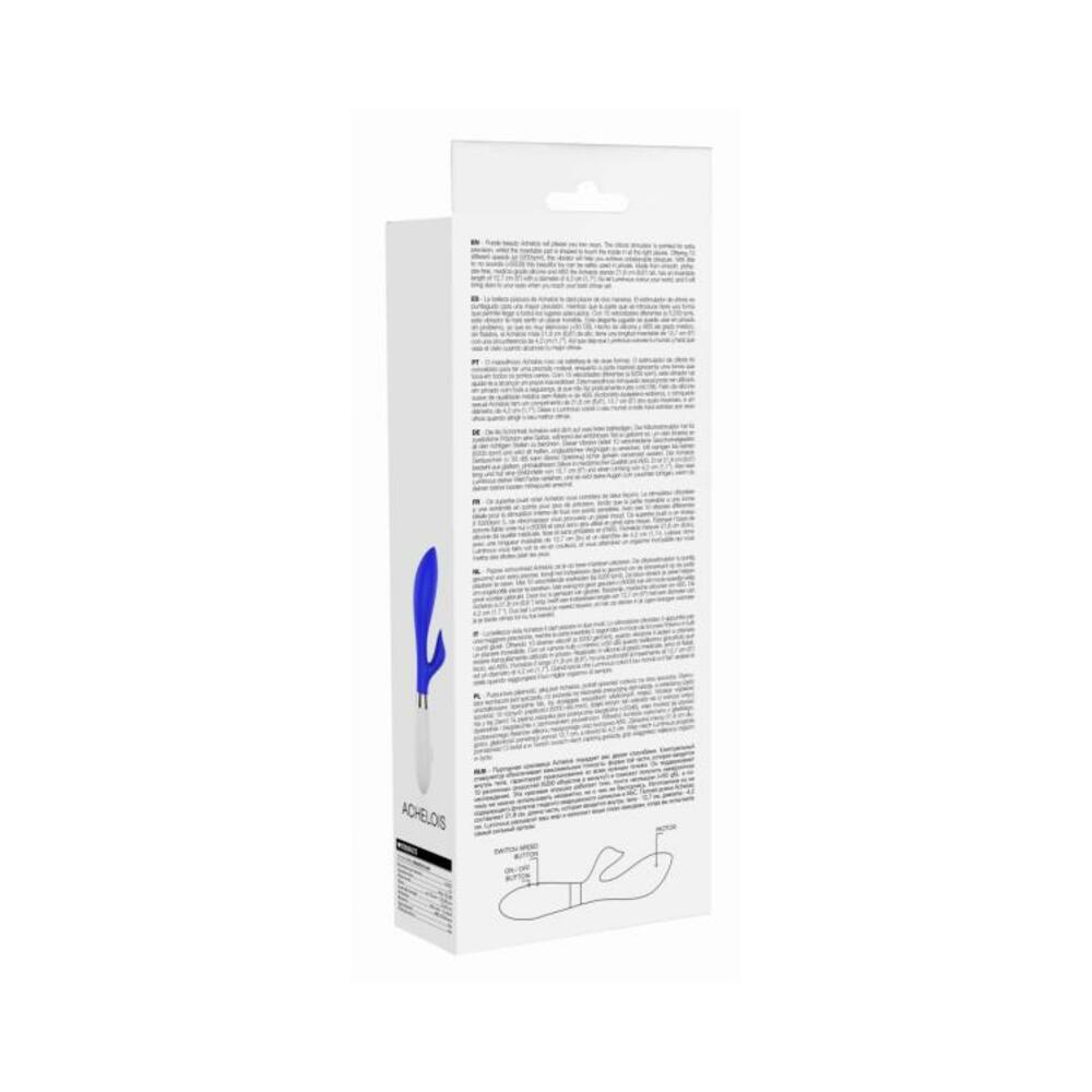 Luna Neon Achelois Ultra-soft Silicone Dual Stimulator Blue
