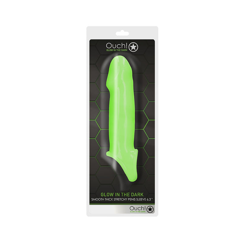 Ouch! Smooth Thick Stretchy Penis Sleeve Glow In The Dark