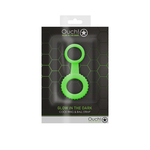 Ouch! Cock Ring & Ball Strap Glow In The Dark