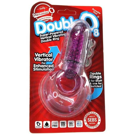 Screaming O DoubleO 8 Vibrating Double Cock Ring - Asst. Colors
