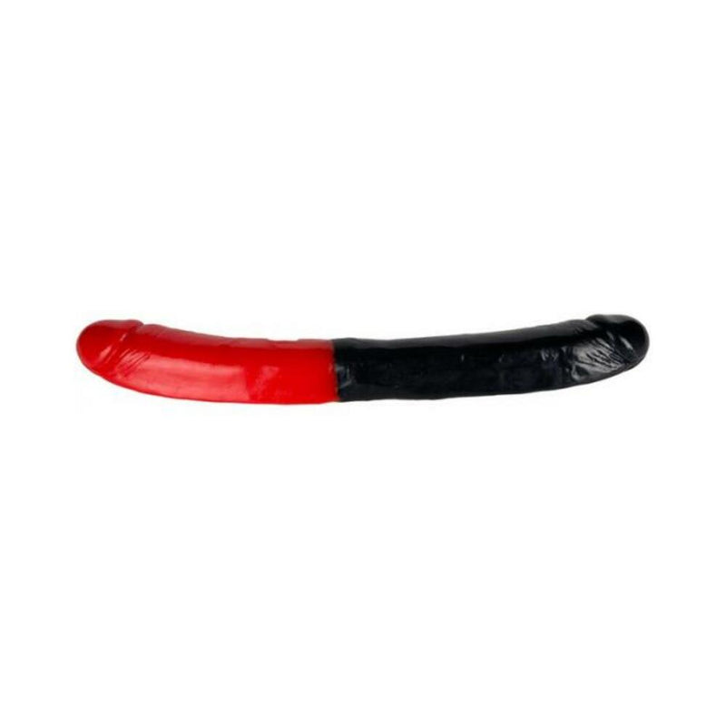 Man Magnet Double Dong 16 inches Black Red