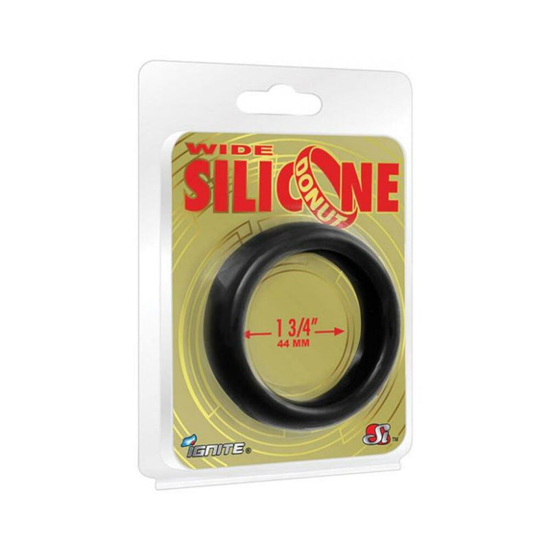 Wide Silicone Donut Black 1.75" Ring