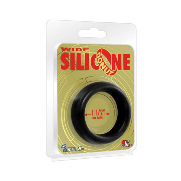 Wide Silicone Donut Black 1.5"