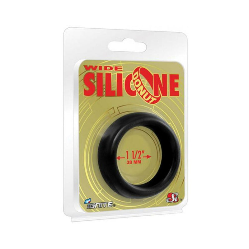 Wide Silicone Donut Black 1.5"