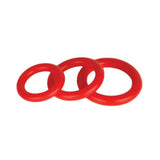 Power Stretch Silicone Stretchy Rings Red 3 Pack