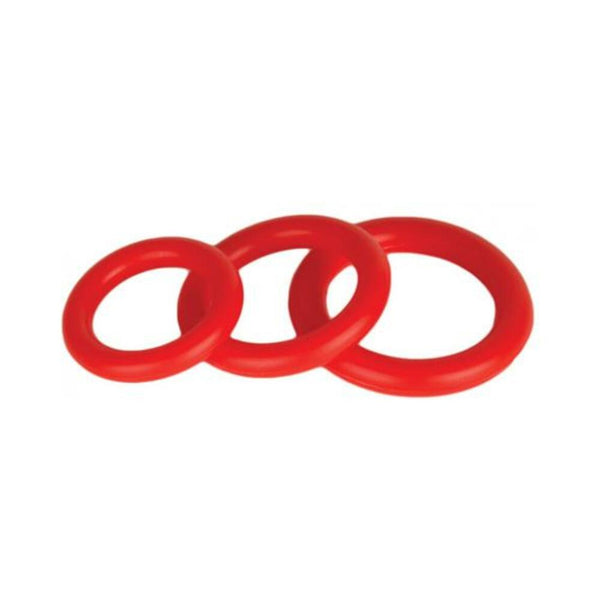 Power Stretch Silicone Stretchy Rings Red 3 Pack