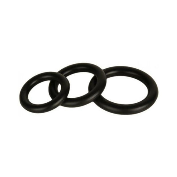 Silicone Stretchy Donut Cock Rings Black 3 Pack