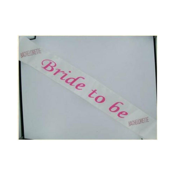 Bachelorette Bride To Be Non Flashing Sash - White