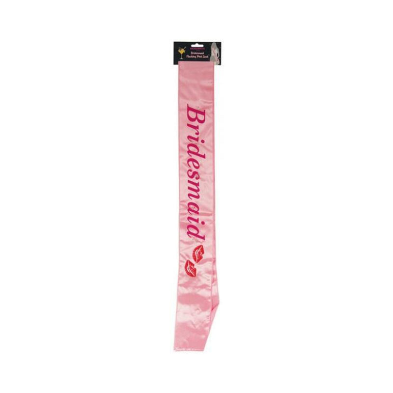 Bachelorette Bridesmaid Flashing Sash w/Kisses - Pink