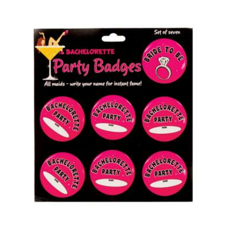 Bachelorette party badges - pack of 7