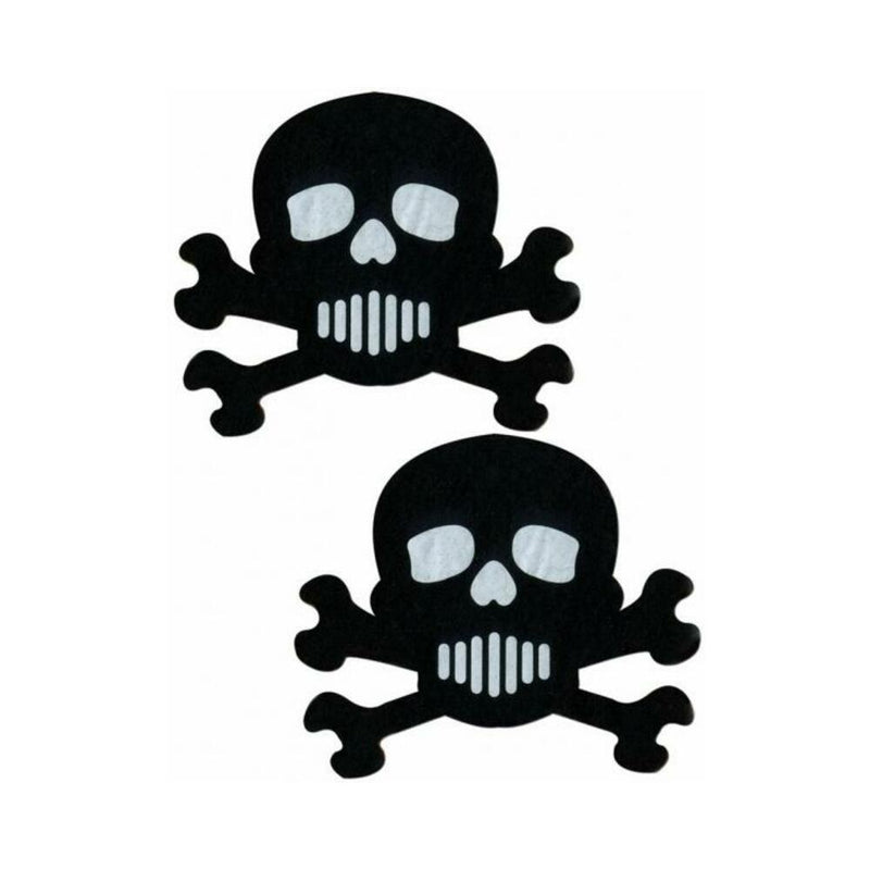 Skull Crossbones Black White Pasties O/S