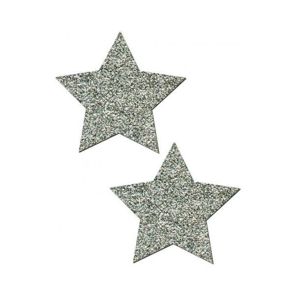 Rockstar Silver Glitter Star Pasties O/S