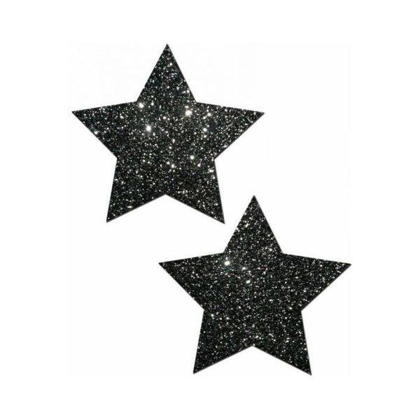 Rockstar Black Glitter Star Pasties O/S