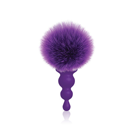 The 9s Cottontails Silicone Bunny Tail Butt Plug  - Beaded Purple