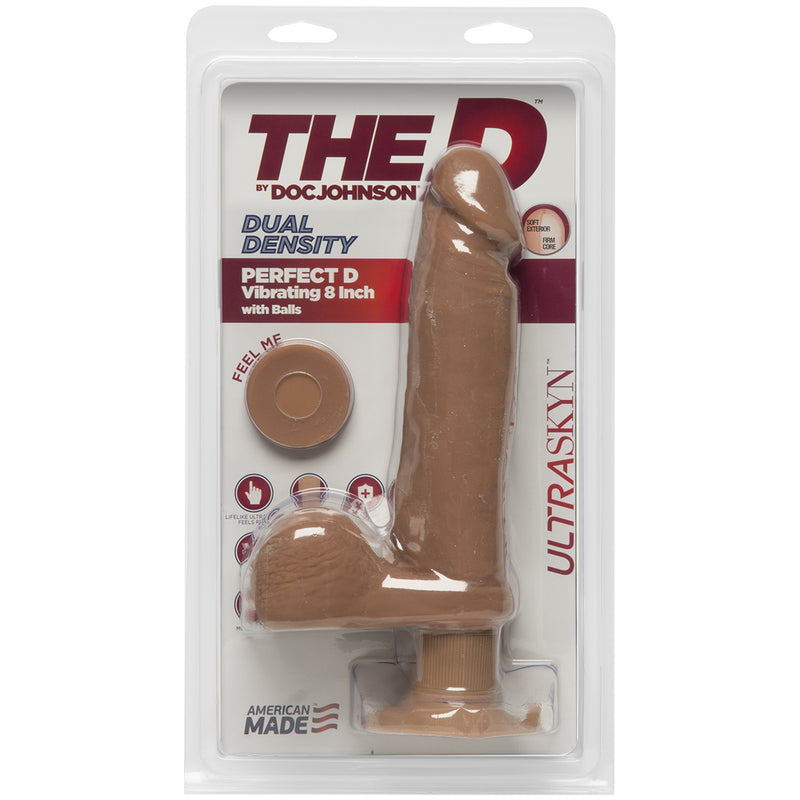 The D 8' Perfect D Vibrating w/Balls - Caramel