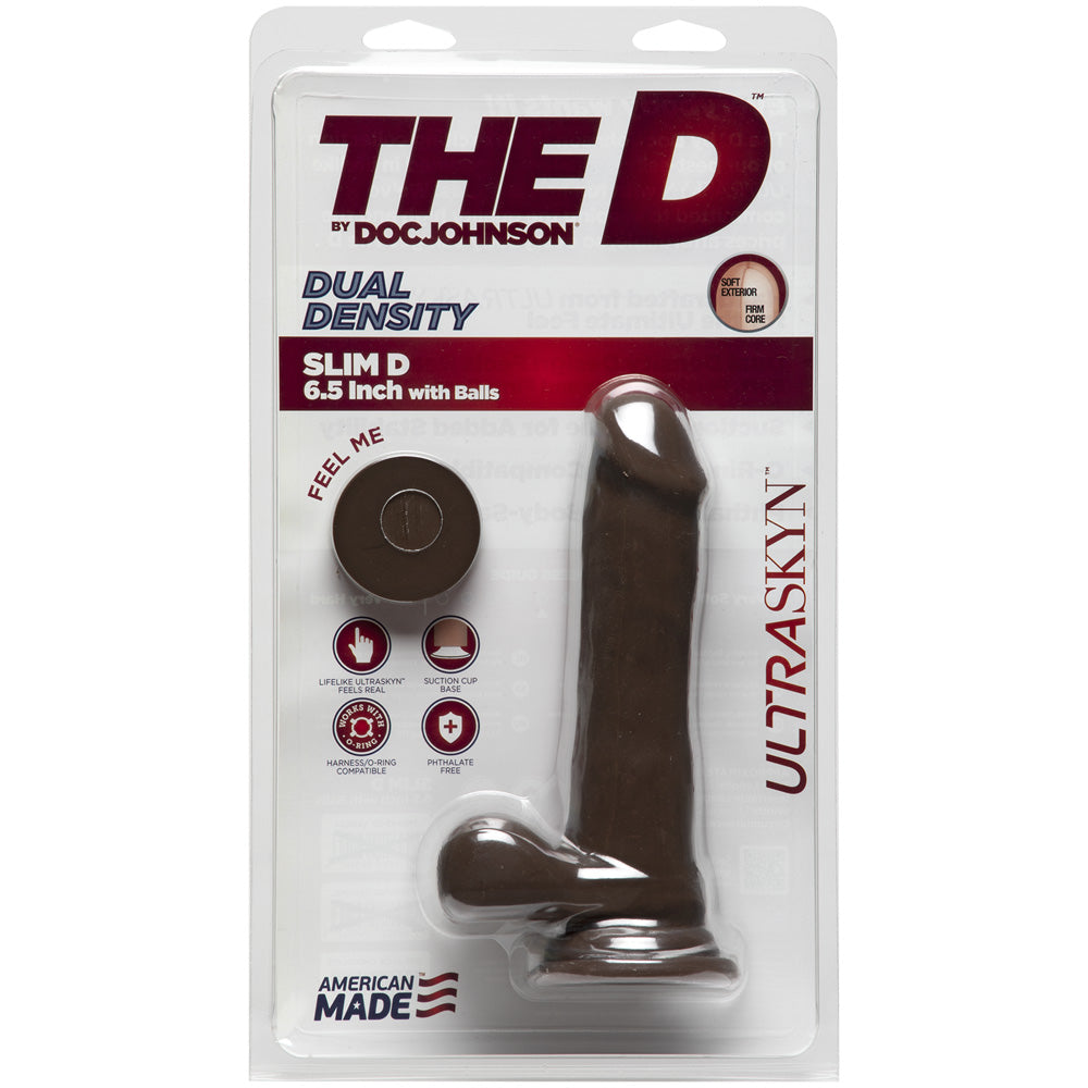 The D Slim D Ultraskyn 6" Cock - Brown/Chocolate