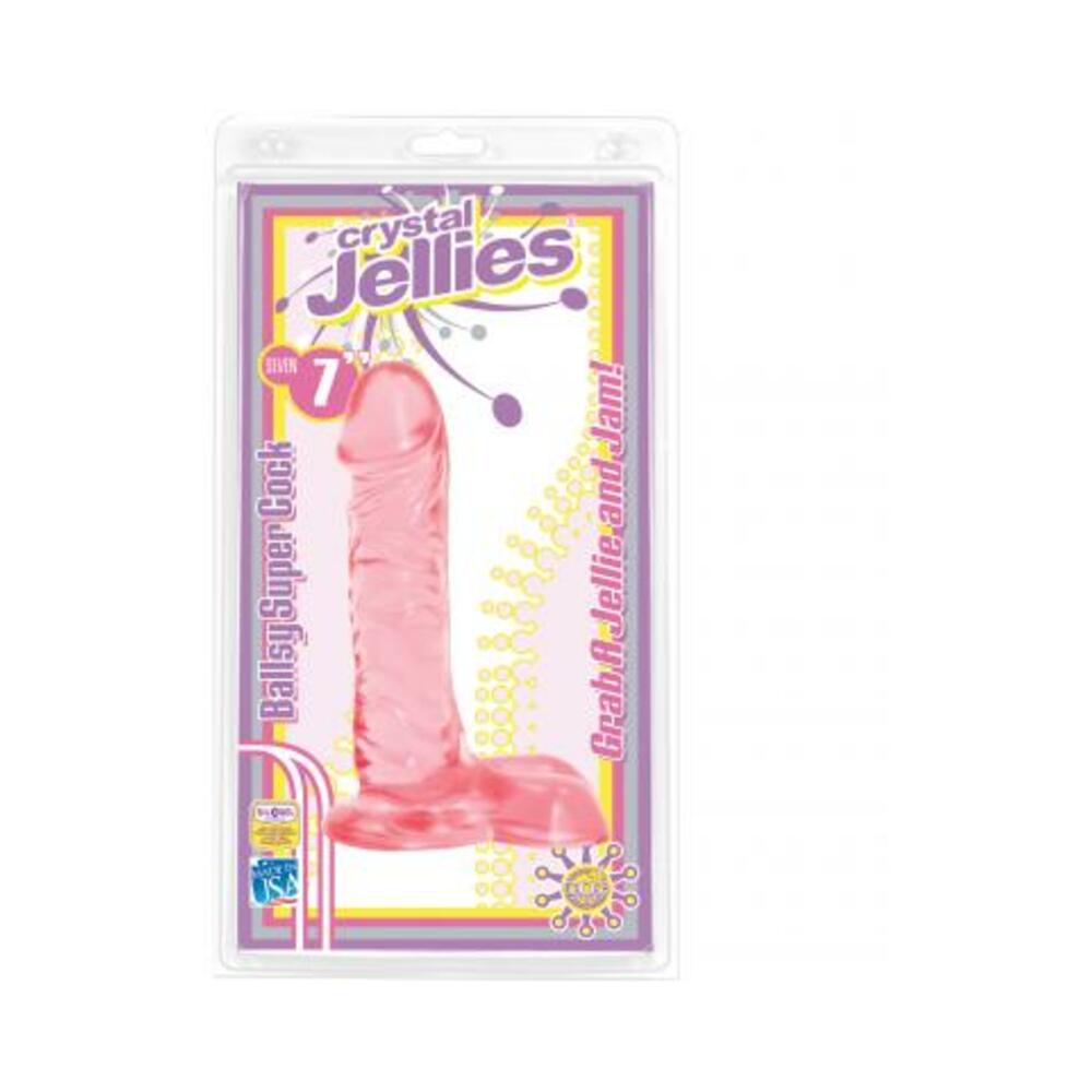 Crystal Jellies 7 Inch Ballsy Supercock - Pink