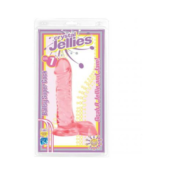 Crystal Jellies 7 Inch Ballsy Supercock - Pink