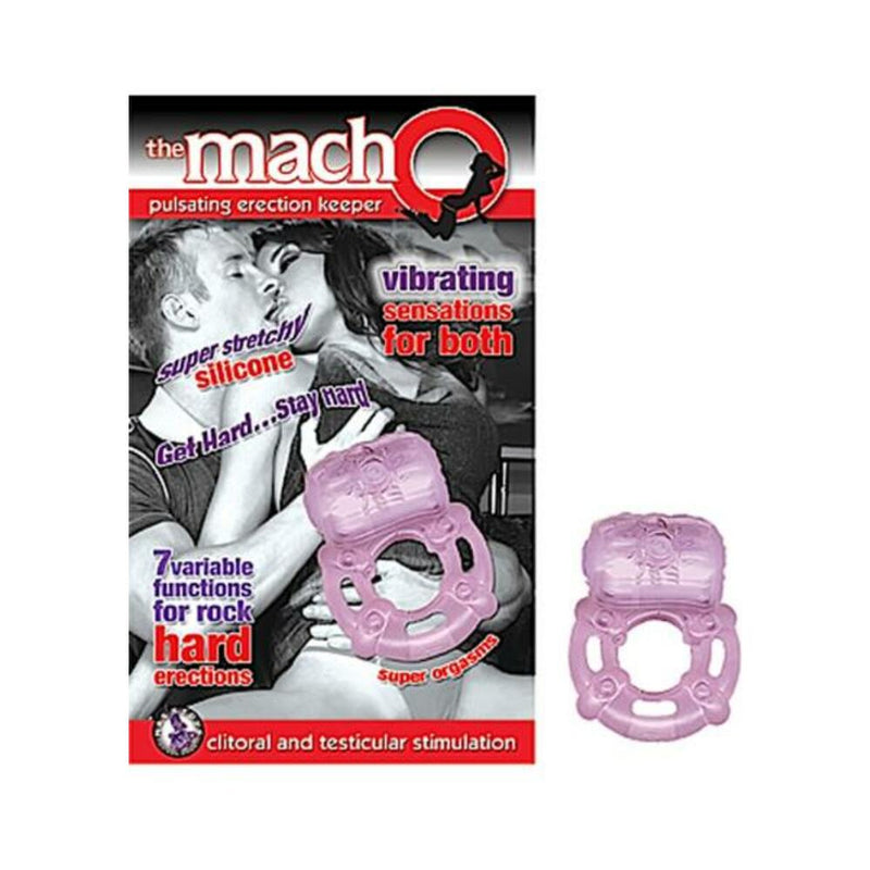 The Macho Erection Keeper 7 Function Vibrating Cockring Purple