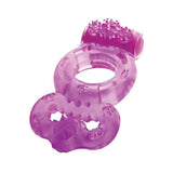 The Macho Double Ring Clitoral And Testicular Stimulation Vibrating Cockring Waterproof Purple