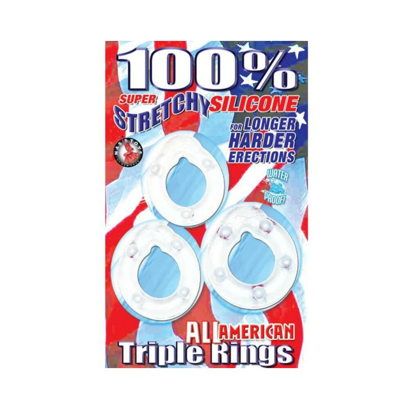All American Triple Rings- Clear