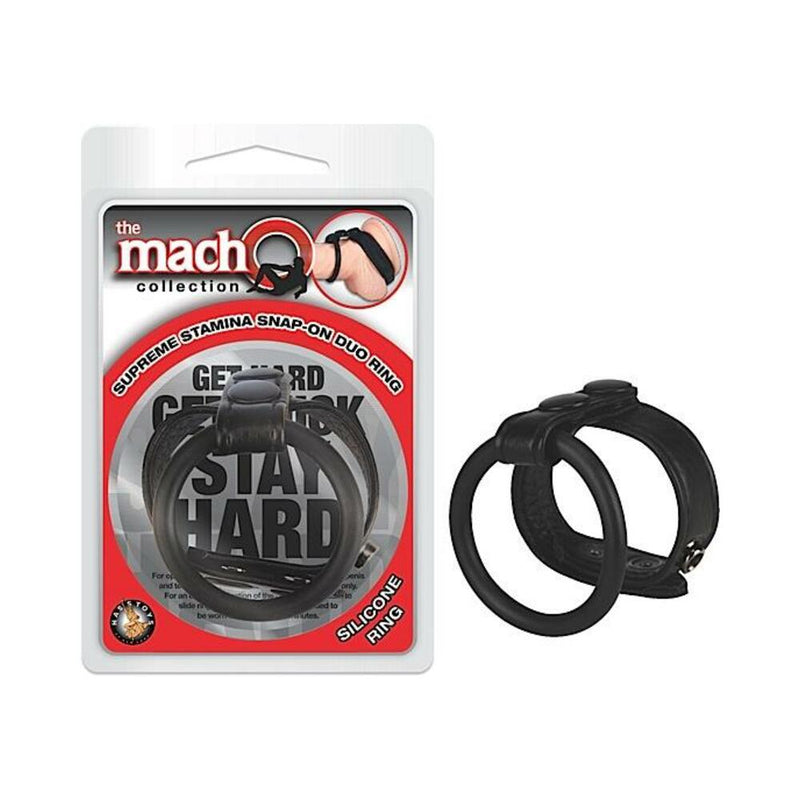 Macho Supreme Stamina Snap On Duo Ring Black