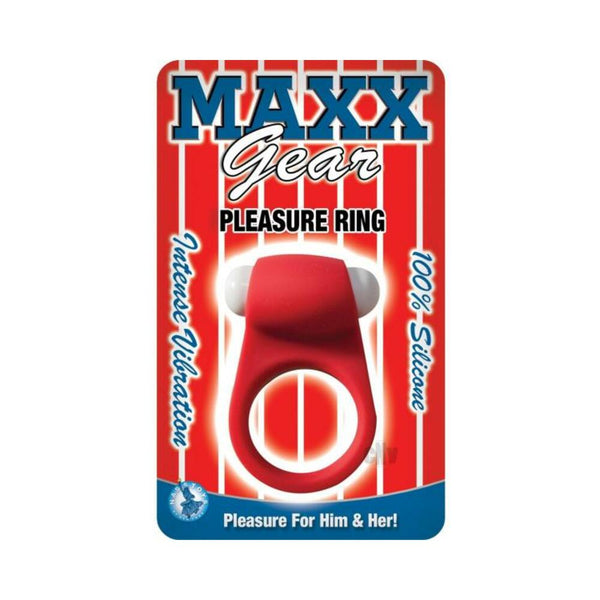 Maxx Gear Pleasure Ring Red Vibrating Cockring