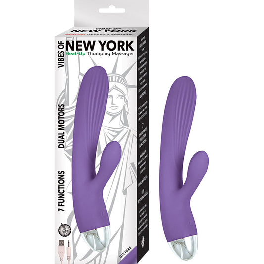 Vibes Of New York Heat Up Thumping Massager - Purple