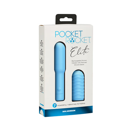 Pocket Rocket Elite Rechargeable w/Removable Sleeve - Sky Blue