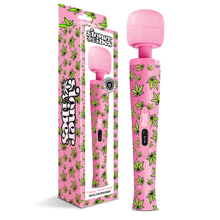Stoner Vibes Wacky Weed Wand Massager - Pink Kush