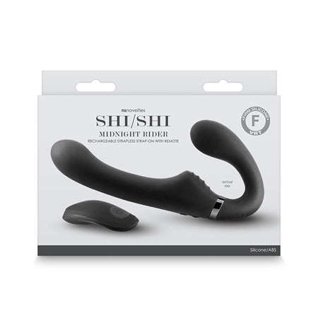 ShiShi Midnight Rider Rechargeable Strapless Strap on w/Remote - Black