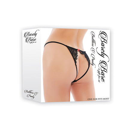 Barely Bare Buttless V-Panty Black O/S