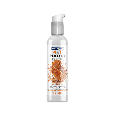 Swiss Navy 4 in 1 Playful Flavors - 4 oz Salted Caramel Delight