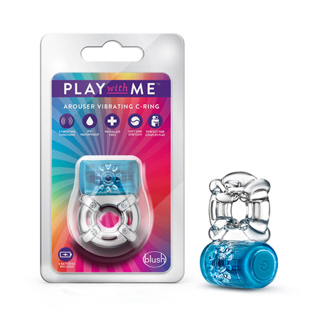 Blush Play with Me One Night Stand Vibrating C Ring - Blue